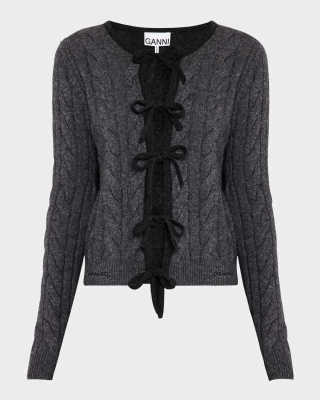 Cashmere Mix Tie-Front Cardigan
